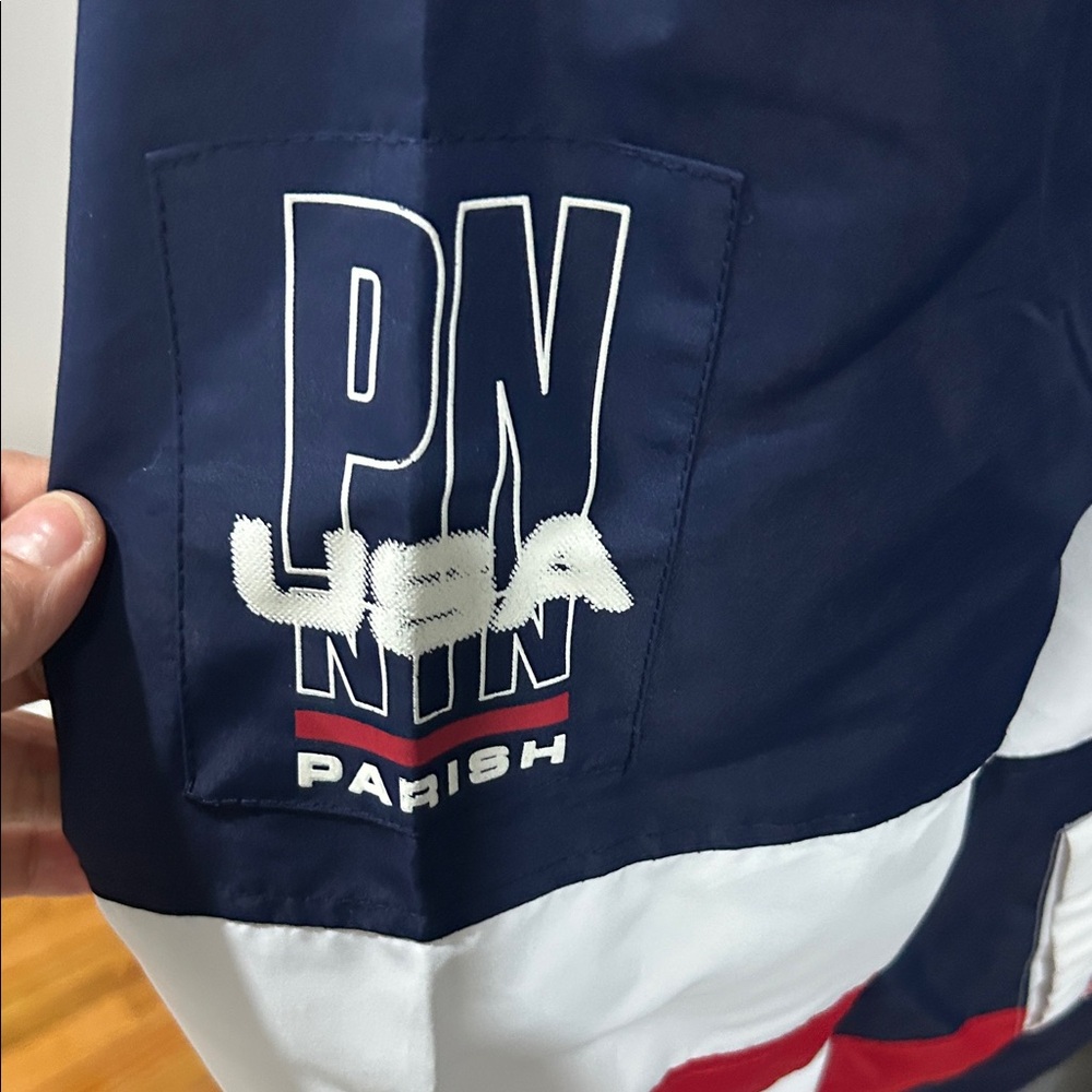 Parish Nation Men's Windbreaker Jacket - White and Blue - Picture 4 of 5
